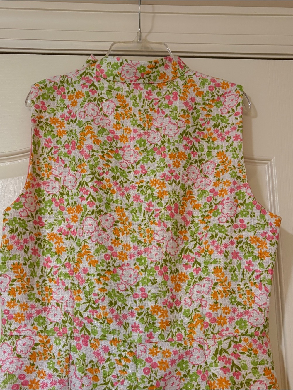 Floral A-Line Sleeveless Romper - Pink & Green - Picture 7 of 14